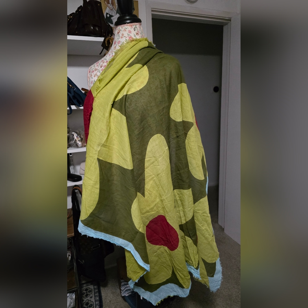 Colorful Floral Patterned Shawl